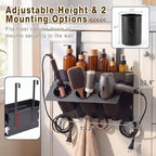 Domensi Hair Tool Organizer Wall Mount Hair Dryer Holder for Cabinet Door - Image 2
