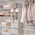 GRANNY SAYS Hanging Closet Organizer, 3 Drawers, 6 Shelves, Beige - Image 4