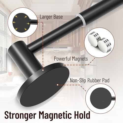Magnetic Towel Bar, Adjustable Towel Rod, Matte Black, 2 Pack - Image 4