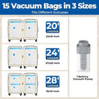ETENWOLF 15 Combo Vacuum Storage Bags for Travel with Wireless Pump - Image 2