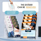 MaxGear 4 Tier Brochure Holder, 8.5 x 11, Removable Divider, 1 Pack - Image 3