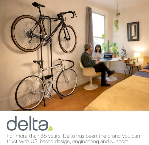 Delta Cycle Michelangelo 2 Bike Storage Rack Black - Gravity Fully Adjustable Bike Storage Garage For Road, MTB, and Hybrid Bicycles - Vertical Bike Rack Holds Up To 80 lbs - Image 7
