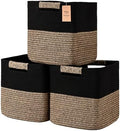 12 Inch Storage Cubes, 3 Pack Cube Storage Bins for Organizing, Cotton Rope Woven Baskets for Shelves, Bathroom, Kids Room, Closets, Baby Nursery by Degeyoyo