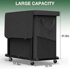 Laundry Basket with Lid,230L Rolling Laundry Hamper with Wheels,Black - Image 6