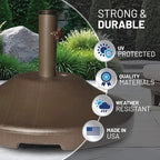 US Weight Fillable Outdoor Umbrella Base - Use with Patio Table - Bronze - Image 6
