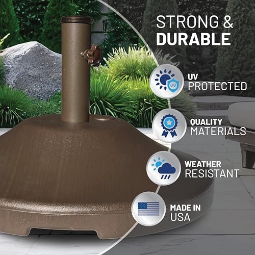 US Weight Fillable Outdoor Umbrella Base - Use with Patio Table - Bronze - Image 6
