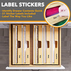 SpaceAid WrapNeat 3 in 1 Wrap Organizer with Cutter and Labels, Plastic Wrap, Aluminum Foil and Wax Bamboo Dispenser for Kitchen Storage Organization Holder for 12" Roll (Natural, 3-Slot) - Image 4