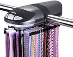 Motorized Tie Rack Closet Organizer, Holds & Displays Up to 50 Ties + 4 Belts, Automatic Rotation Operates with Batteries. Revolving Neckties On Rod, Great Gift Idea for Fathers Day by Primode