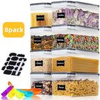 8pc 3.2L Airtight Canisters with Lids, Kitchen Dry Pantry Storage - Image 6