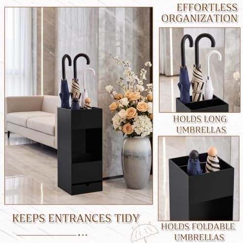 Black Acrylic Umbrella Stand Organizer 22 Inch Umbrella Holder Rack - Image 3