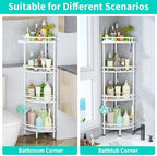 HapiRm Standing Corner Shower Caddy - 4 Tier Large Capacity, White - Image 4