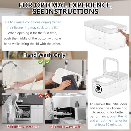 6L Laundry Detergent Dispenser with One-Press Lid & Measuring Spoon Tall Slim Laundry Powder Container for Laundry Room Organization Large Airtight Dishwasher Pod Holder for Storage Pod Bead Powder - Image 6
