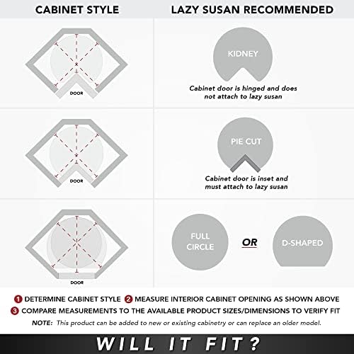 Lazy Daisy Polymer Kidney-Shaped 2-Shelf Lazy Susan for Corner Base Cabinets - Image 4