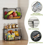 Hanging Fruit Basket for Kitchen, 3 Pack Vegetable Produce Basket - Image 4