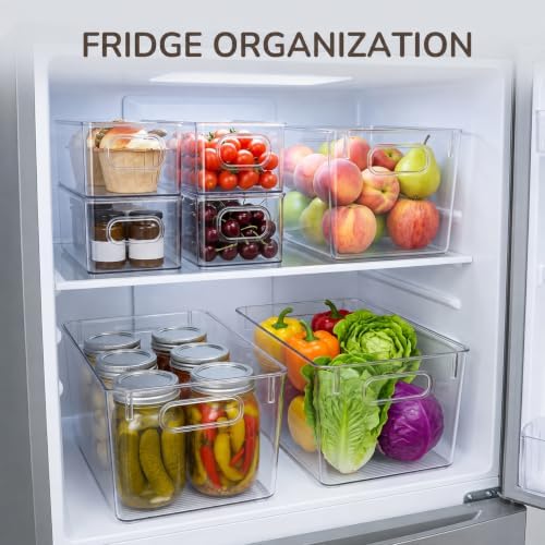 Hudgan 4 Clear Pantry Organizer Bins for Kitchen Cabinet, Refrigerator - Image 4