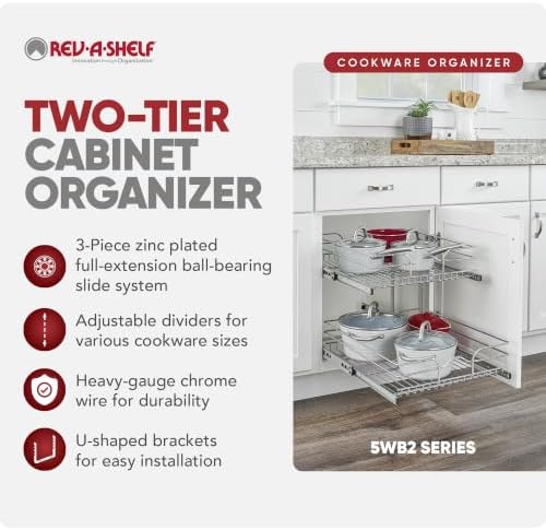 Rev-A-Shelf Pullout Organizer for Cabinets, Min Opening Width of 18" - Image 5