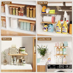 Criusia 2 Large and 2 Small Pantry Organizers and Storage with Bamboo Lids, Stackable Clear Bins for Onion, Potato, Fruit, Vegetables, Trash Bag Dispenser, Kitchen and Under Sink Organizer - Image 6