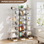 Golpart Basket Shelves Closet Rack with Wheels Metal Pantry Wire Shelf Unit - Image 4