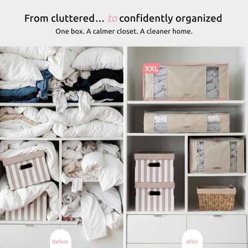 Compactor XXL 3 Vacuum Storage Bag & 3 Semi-Rigid Box, Closet Organizer, 210L - Image 3