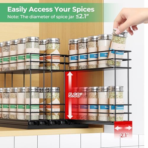 Mystozer Pull Out Spice Rack Organizer for Cabinet, Slide Out Spice Racks - Image 6