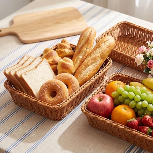 Eccliy 20 Pack Wicker Bread Baskets Woven Serving Basket, 15.8 Inch - Image 4