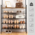 HOOBRO Hall Tree with Bench, Coat Rack with Shoe Storage, Shoe and Coat Rack, 5-Tier Entryway Shoe Storage, 5 Hooks, for 12-16 Pairs, Industrial, Hallway, Foyer, Mudroom, Rustic Brown BF74MT01 - Image 5