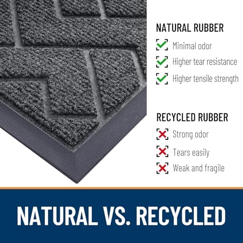 OLANLY Front Door Mat Outside 59x23, All-Season Absorbent Rubber Doormat - Image 5