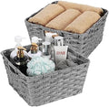 Onlytak 2-Pack Plastic Wicker Kitchen Storage Baskets, 12"x12"x6", Grey by onlytak