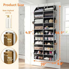 Over the Door Organizer 5 Tiers, Extra Large Behind Door Storage of 10 Compartments, 80 lbs Weight Capacity Hanging Storage Organizer with Clear Window Kids Toys, Shoes, Diapers, Room storage - Image 4