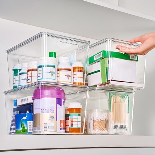 theaoo Large Clear Storage Bins with Lids, Stackable Containers, 8 Pack - Image 4