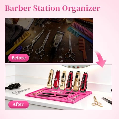 Magnetic Barber Mat for Clippers, Station Organizer with 6 Magnets - Image 6