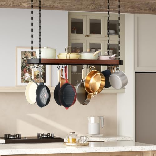 CHOEZON 47'' Hanging Pot Rack, Ceiling Pan Hanger, Pot Holder for Kitchen - Image 2