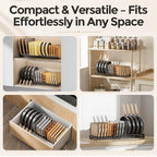 MUDEELA Expandable Cutting Board Organizer Pot Lids Rack 15 Dividers 2-Pack - Image 7