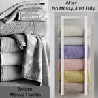 Towel Rack for Rolled Towels, Towel Rack for Bathroom,Wall Mounted Metal Bathroom Organizer, Bath Towel Holder Wall for Modern Small Space Bathroom Towel Storage (White) - Image 5