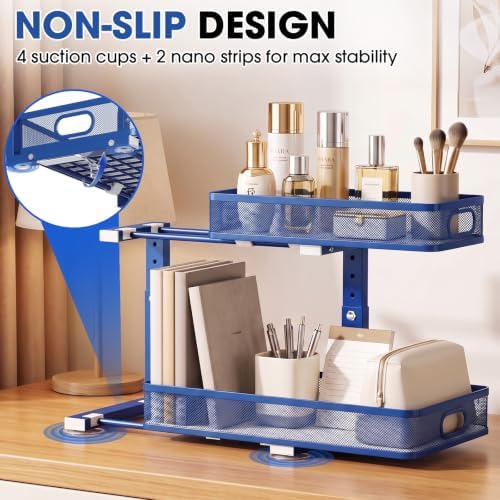 Under Sink Organizer, 2-Tier Pull-Out Cabinet Storage Shelf, Dark Blue - Image 6