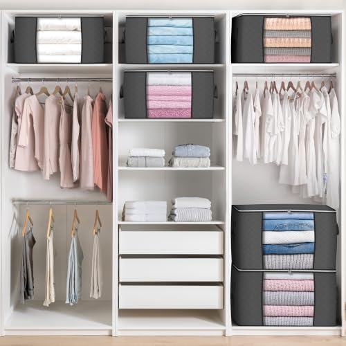 90L Large Storage Bags, 8 Pack Clothes Storage Bins Closet Organizers - Image 5