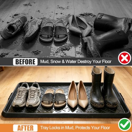 Rubber Boot Trays Heavy Duty, Waterproof Shoe Mat for Entryway Indoor - Image 5