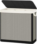 STO STO 3 Section Laundry Hamper with Lid, 180L Steel-Frame 3 Compartment Laundry Sorter with Removable Washable Liner, Breathable Large Laundry Basket for Bedroom, Bathroom, Laundry Room, Dorm by STOSTO