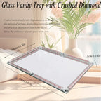 Pink Crushed Diamond Mirror Vanity Tray, 15.7" Large Perfume Tray - Image 3