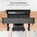Simple Trending 32.4" Wide Over the Stove Spice Rack with 4 Hooks, Black - Image 2