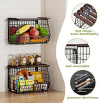 Hanging Fruit Basket for Kitchen, 3 Pack Vegetable Produce Basket - Image 4