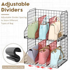 2 Pack Purse Organizer for Closet,Stackable Handbag Storage Holder - Image 2