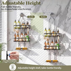 Shower Caddy Hanging: Adjustable Height No Blocking to Shower Head, Black - Image 3