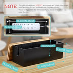 Bivvclaz Large Cable Management Box, Wooden Cord Organizer Box for Desk, Floor, Office to Hide Extension Cords Power Stripes Surge Protectors Chargers Wires, Black - Image 2