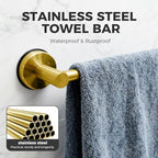 Adjustable Suction Cup Towel Bar for Bathroom Wall,17 Inch~29 Inch Towel Racks for Bathroom,Stainless Steel Bath Towel Holder(Brushed Gold) - Image 4