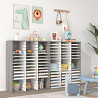 EasyPAG Wooden Literature Organizer with Adjustable Shelves, 48 Compartments Office Paper Organizer Storage 24000 Sheets Letter Size Paper, Student Mailbox for Classroom, Retro Gray/White - Image 7