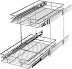 LOVMOR 2 Tier Individual Pull Out Cabinet Organizer 11½" W x 21½" D, Slide Out Kitchen Cabinet Storage Sliding Shelves by LOVMOR
