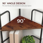 MAHANCRIS 5-Tier Corner Shelf, 52.8" Tall Corner Bookshelf with Metal Frame, Narrow Display Shelf Stand, Industrial Corner Bookcase for Living Room, Bedroom, Home Office, Rustic Brown CSHR5501 - Image 6