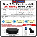 Remote Motorized Electric Turntable Rotating Display Stand Spinning Rotating Platform 360 Photography Turntable lazy susan base giratoria para for Photography,Display,3D Scan,Exhibition rotating table - Image 2