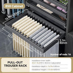 Pull Out Pants Rack for Closet，Retractable Trouser Organizer with Soft Close Silent Rails, Non-Slip Removable Rods, Adjustable Width Aluminum Frame, Luxury Wardrobe Storage System (Charcoal Grey) - Image 2